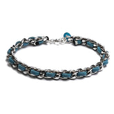 Mey Atelier Chaileather Blue – Chain & Leather Bracelet