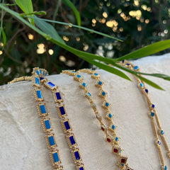 Maison Lygos Ravenna Rectangle Enamel Necklace