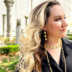 Maison Lygos Theodora Round Enamel Necklace