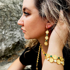 Maison Lygos Theodora Round Enamel Earrings