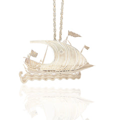 Maison Lygos Ex-Voto Ship Necklace