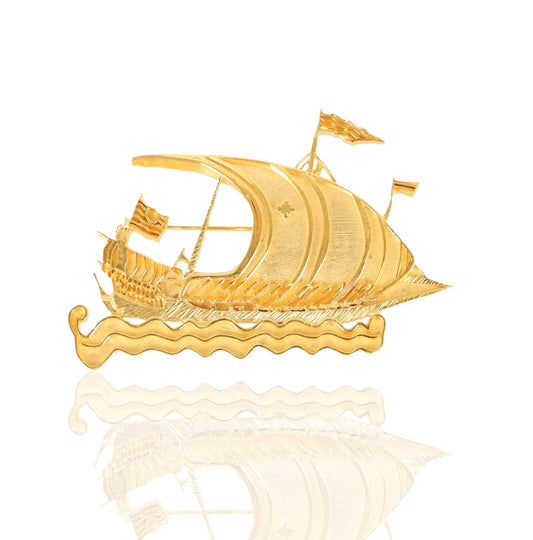 Maison Lygos Ex-Voto Ship Brooch