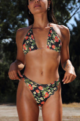 IAMLOVEIN Hawaii Black' Cheeky Bikini Bottom