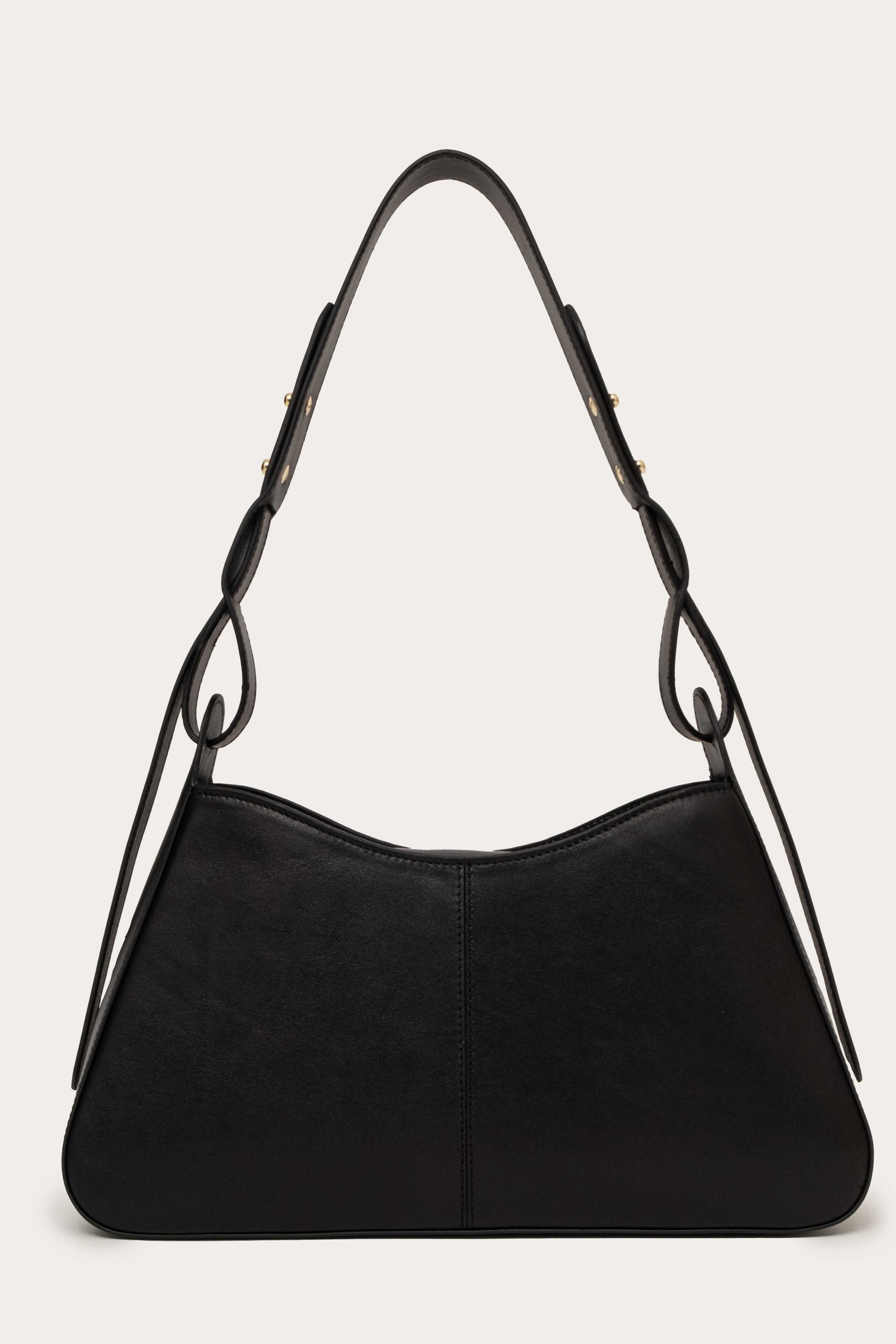 Ida Shoulder Bag in Leather - Full Black MATRIARQE