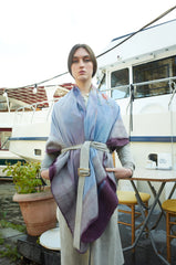 Ipek Akarca %100 İpek Keçeli Mor Şal