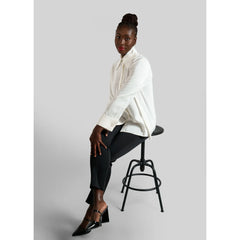 Viscose Rayon Gathered Back Shirt (Ivory)
