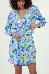 Eloshé Desenli Kruvaze Yaka Elbise JEDSSM104