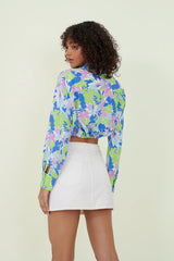 Eloshé Çiçek Desenli Crop Gömlek JETPSM101