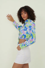 Eloshé Çiçek Desenli Crop Gömlek JETPSM101