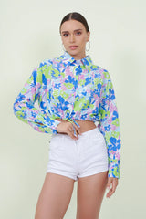 Eloshé Çiçek Desenli Crop Gömlek JETPSM101