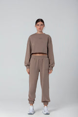Wear Three Points Kahverengi Jolie Crop Sweatshirt