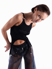 Knitology-TR KNTLGY BLACK HALTER NECK Tişört
