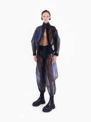 KNTLGY Süper Kadın Sınırlı Sayıda AI Baskı Siyah Organze Ceket