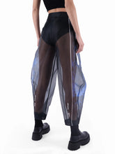 Knitology KNTLGY Super Woman Limited Edition AI Print Black Organza Trousers