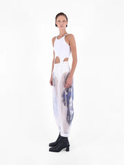Knitology KNTLGY Super Woman AI Printed Limited Edition White Organza Pants