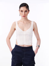 Knitology KNTLGY White Knitted Corset-Looking Top