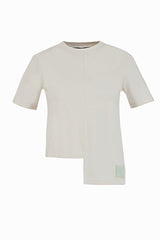 Knitology KNTLGY Off-White Asimetrik Tişört