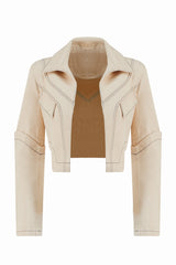 Knitology KNTLGY Recycled Denim Crop Blazer