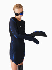 KNTLGY Dominion Trompet Çizgili Elbise