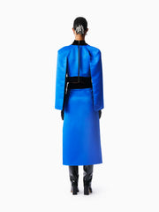 KNTLGY Gösterişli Mavi Saten Üst