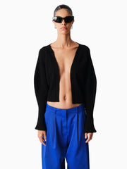 Knitology KNTLGY Black Crop Cardigan