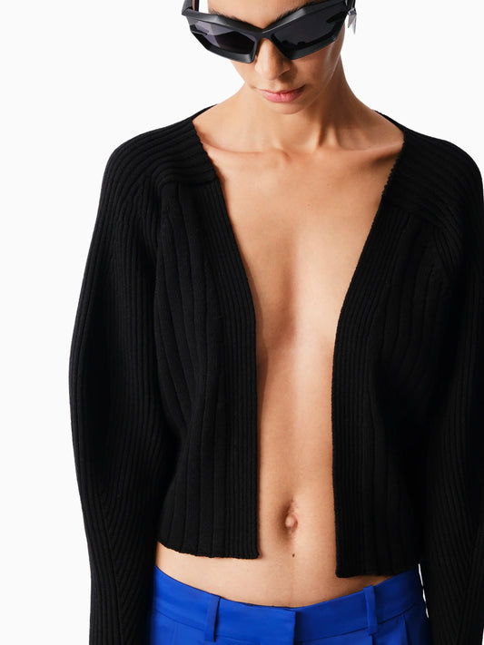 Knitology KNTLGY Black Crop Cardigan