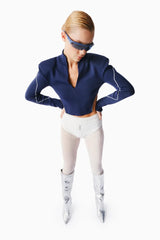 Knitology KNTLGY Asymmetric Cut Crop Sweater