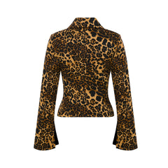 Feline Mirage – Zipper Detailed Bele Seated Leopard Patterned Jacket