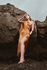 Two's Touch Lara Dress Orange Elbise