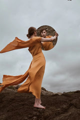 Two's Touch Lara Dress Orange Elbise