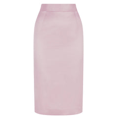 Cotton-Blend Sateen Pencil Skirt (Powder Pink)