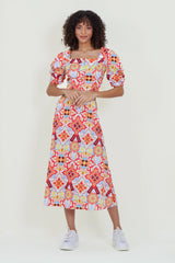 Eloshé Balon Kollu Crop Bluz ve Midi Etek MEDSSM101