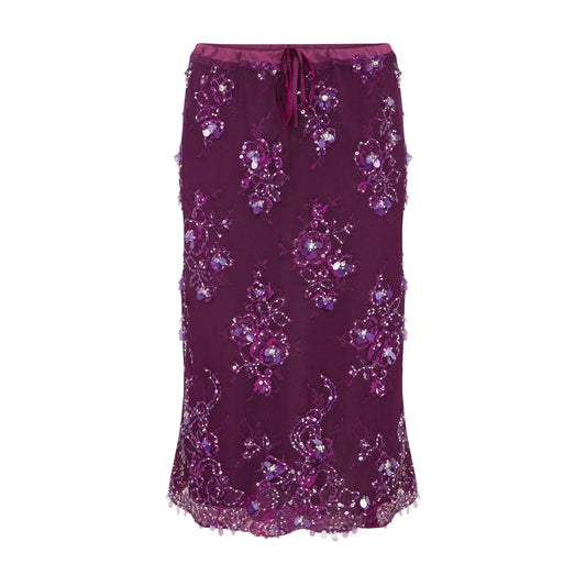 Esra Adıgüzel Solea - Lace Embroidered Skirt with Lace-Up Waist