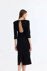 Manshet Iris Midi Dress in Black