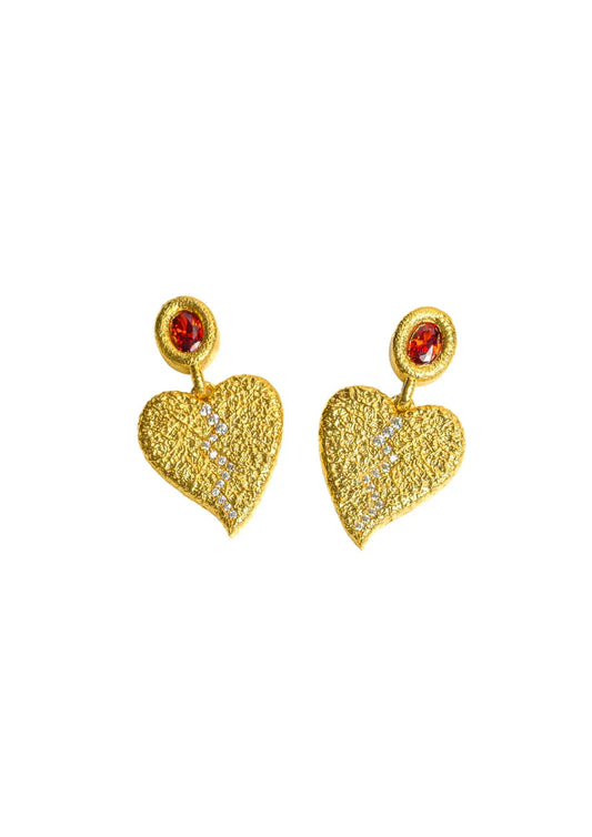 Broken Heart Stone Earring
