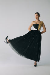Esra Adıgüzel MOIR – One-Shoulder Draped Detail Crystal Embellished Midi Dress