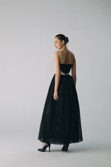 Esra Adıgüzel OLİV - Beli Korse ve Örtü Detaylı Derin V Yaka Mini Elbise