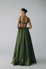 Esra Adıgüzel OLEA – Backless Square Neck Long Sleeve Dress