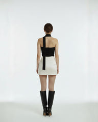 ROTCO OLERIA BLACK TOP – Knitwear Bustier with Tie Detail