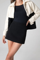 Peploum Anne Bouny Contrast Weaving Skirt