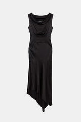 Peploum Lea Folded Neckline Satin Dress