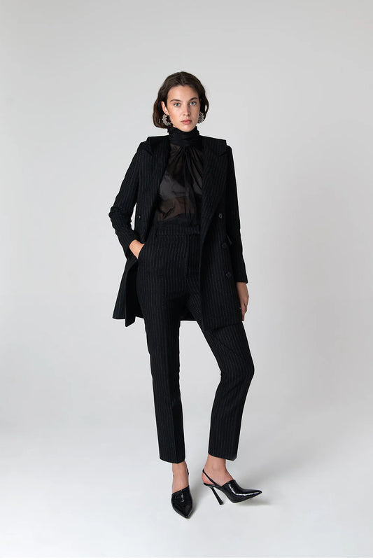 Peploum Mary Lacy Pinstripe Jacket