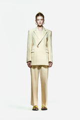 Peploum Toba Jacket In Eggnog Yellow