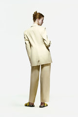 Peploum Toba Jacket In Eggnog Yellow