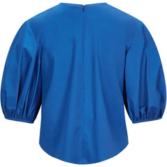 Puff Sleeve Cotton Top (Sapphire Blue)