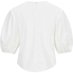 Puff Sleeve Cotton Top (White)