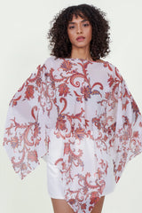 Eloshé White Paisley Blouse REBMSM102