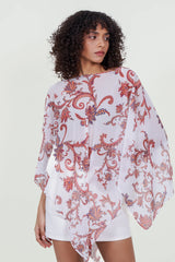 Eloshé White Paisley Blouse REBMSM102