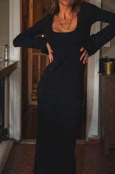IAMLOVEIN Siyah' Bat Sleeve Elbise