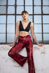 Meyra Avcı Kırmızı Wine Glamour Pantolon
